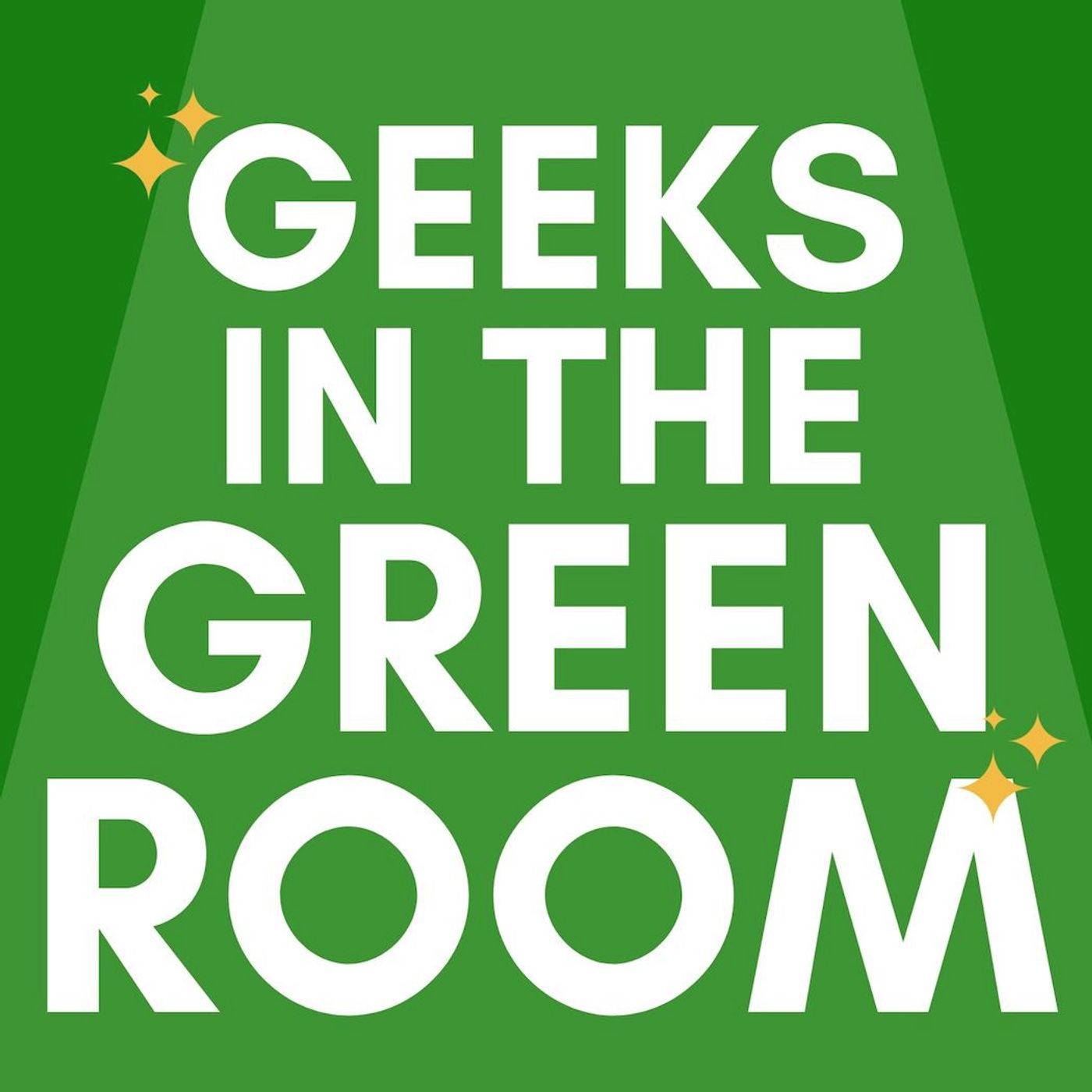 geeks in the green room in white text on a green background